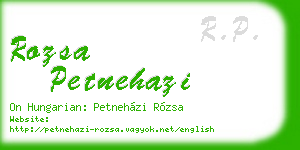 rozsa petnehazi business card