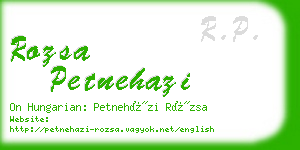 rozsa petnehazi business card